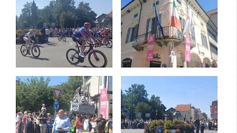 Calorosa accoglienza a Borgomanero per il transito del Giro d'Italia - foto